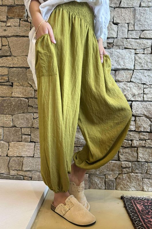 Basso Shirring Balloon Pant Rustic Olive **